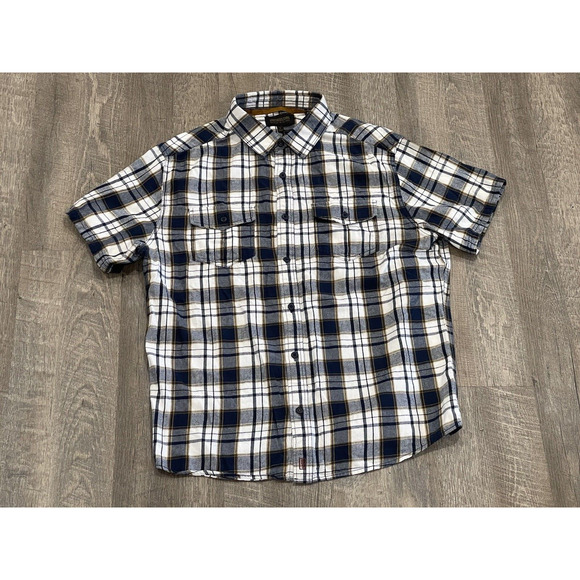 Brothers Sons Men's Large Blue Plaid Flannel Button Shirt - Picture 2 of 7